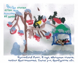 Султанбеков Ринат, 4 года, «Покормим птичек»